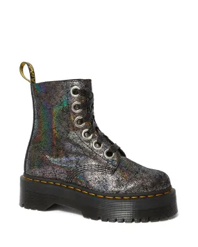 MOLLY GUNMETAL METALLIC LEATHER PLATFORM BOOT