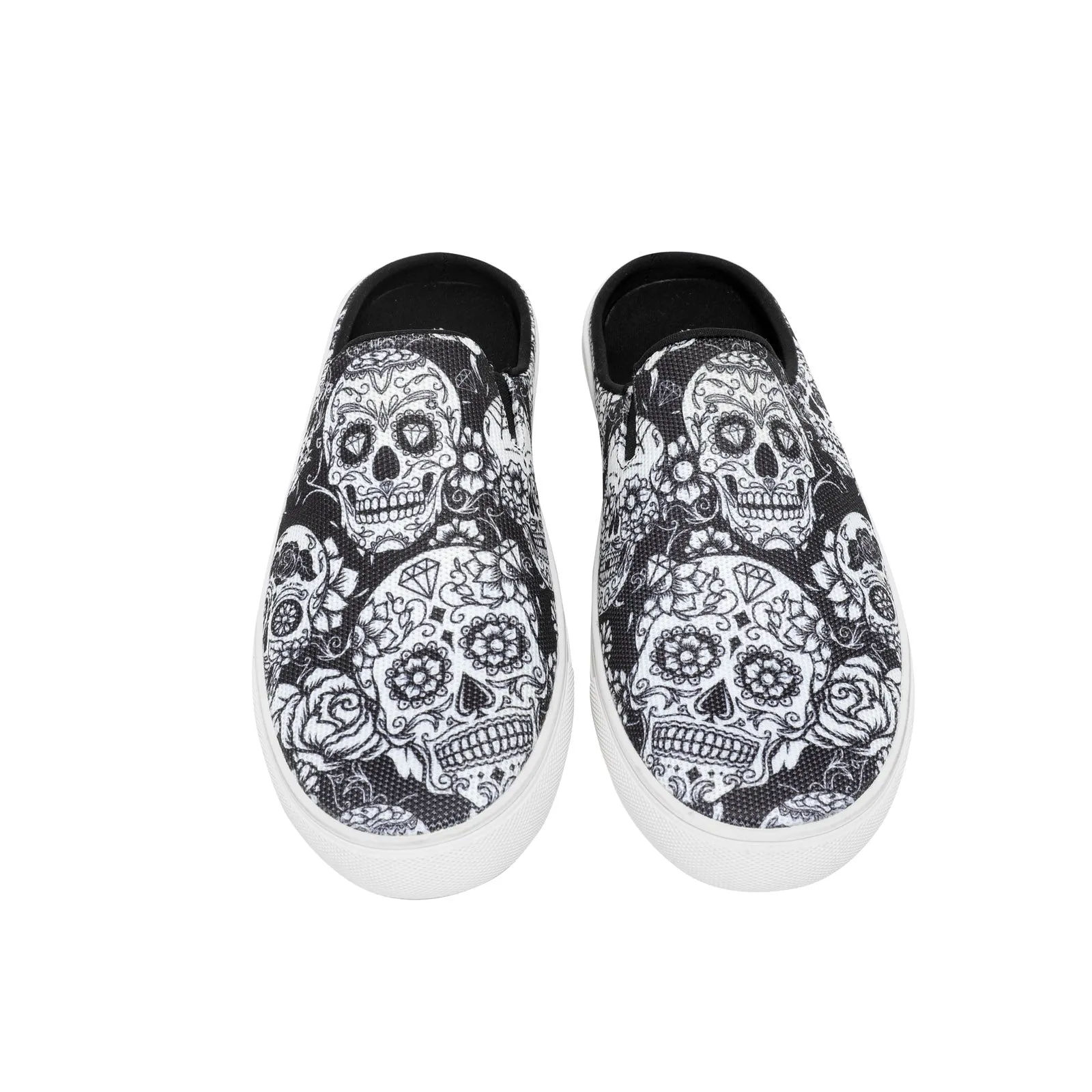 Montana West Sugar Skull Print Collection Sneaker Slides