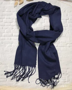 Navy Plush Pashmina