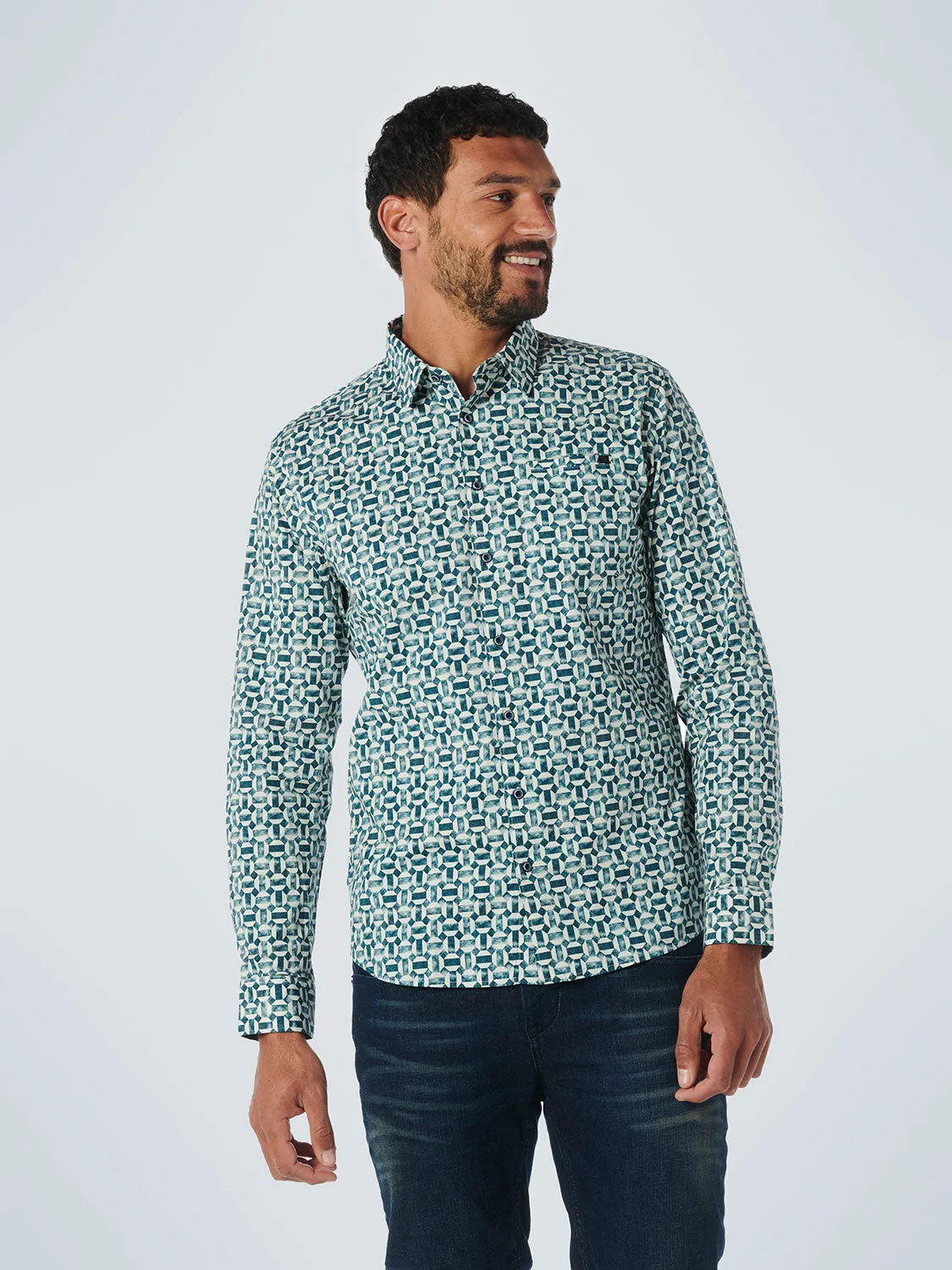 No Excess - Allover Print Shirt - Ocean