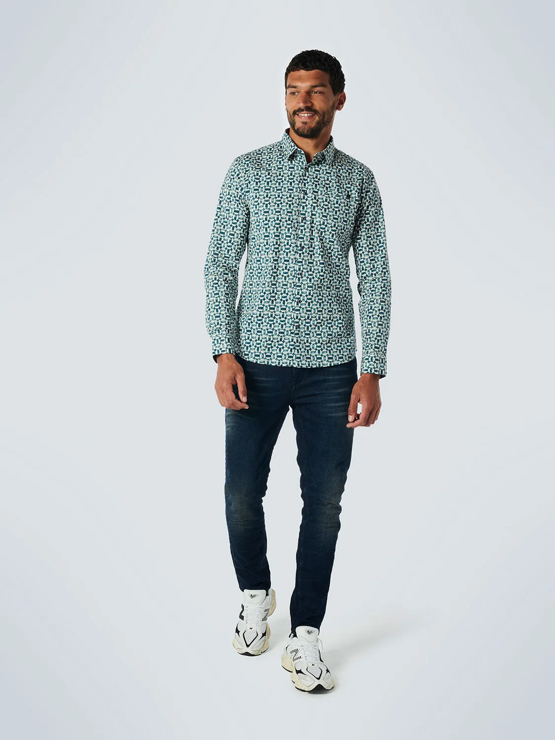 No Excess - Allover Print Shirt - Ocean