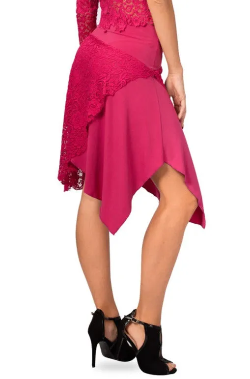 One Side Guipure Lace Tango Skirt