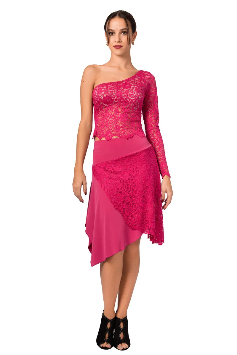 One Side Guipure Lace Tango Skirt