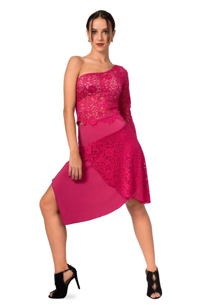 One Side Guipure Lace Tango Skirt