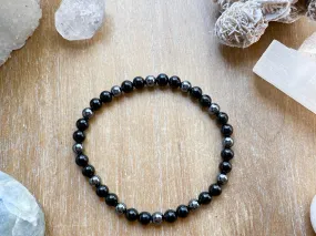 Onyx & Hematite Anklet || Reiki Infused