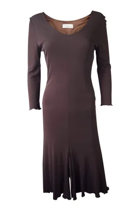 PAGANI MILANO Brown Long Sleeved BodyCon Dress (UK 6)