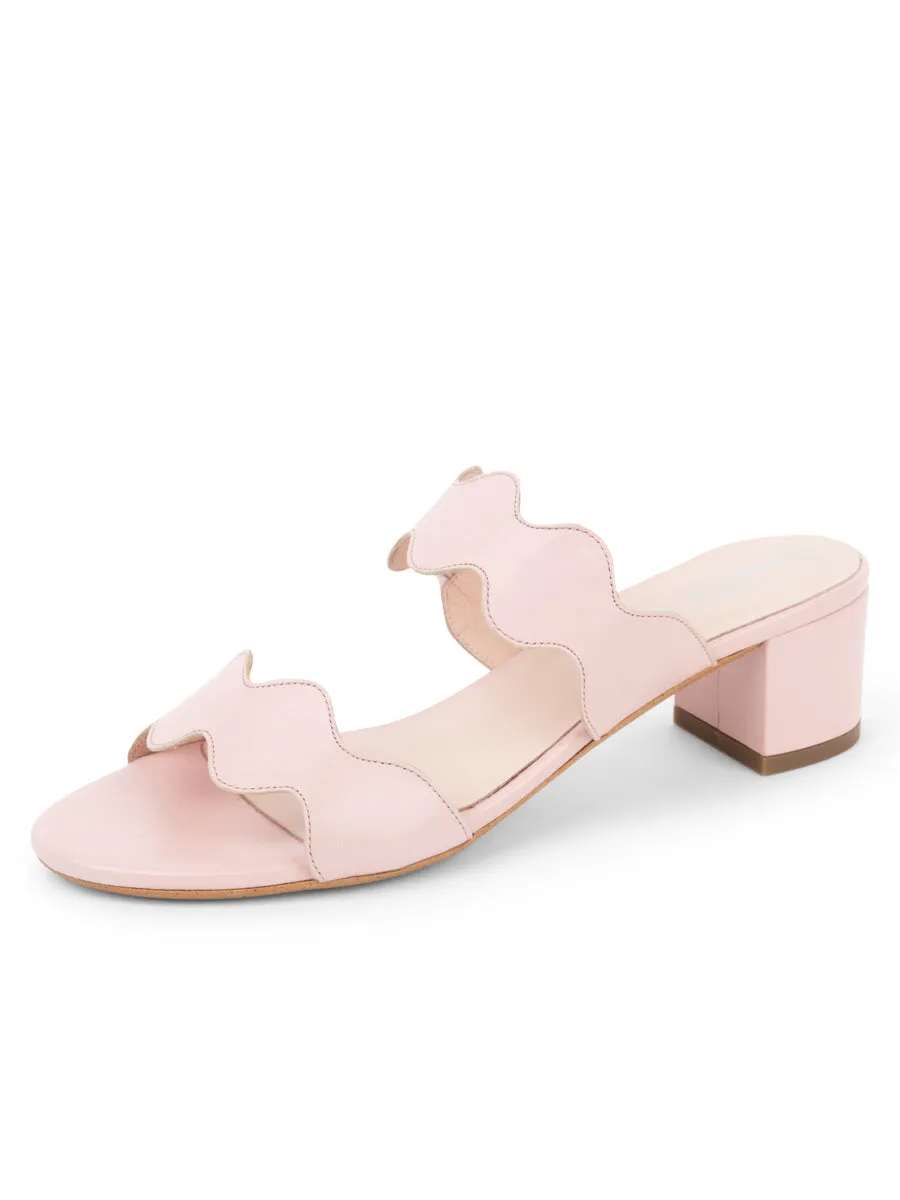 Palm Beach Block Heel Scalloped Sandal