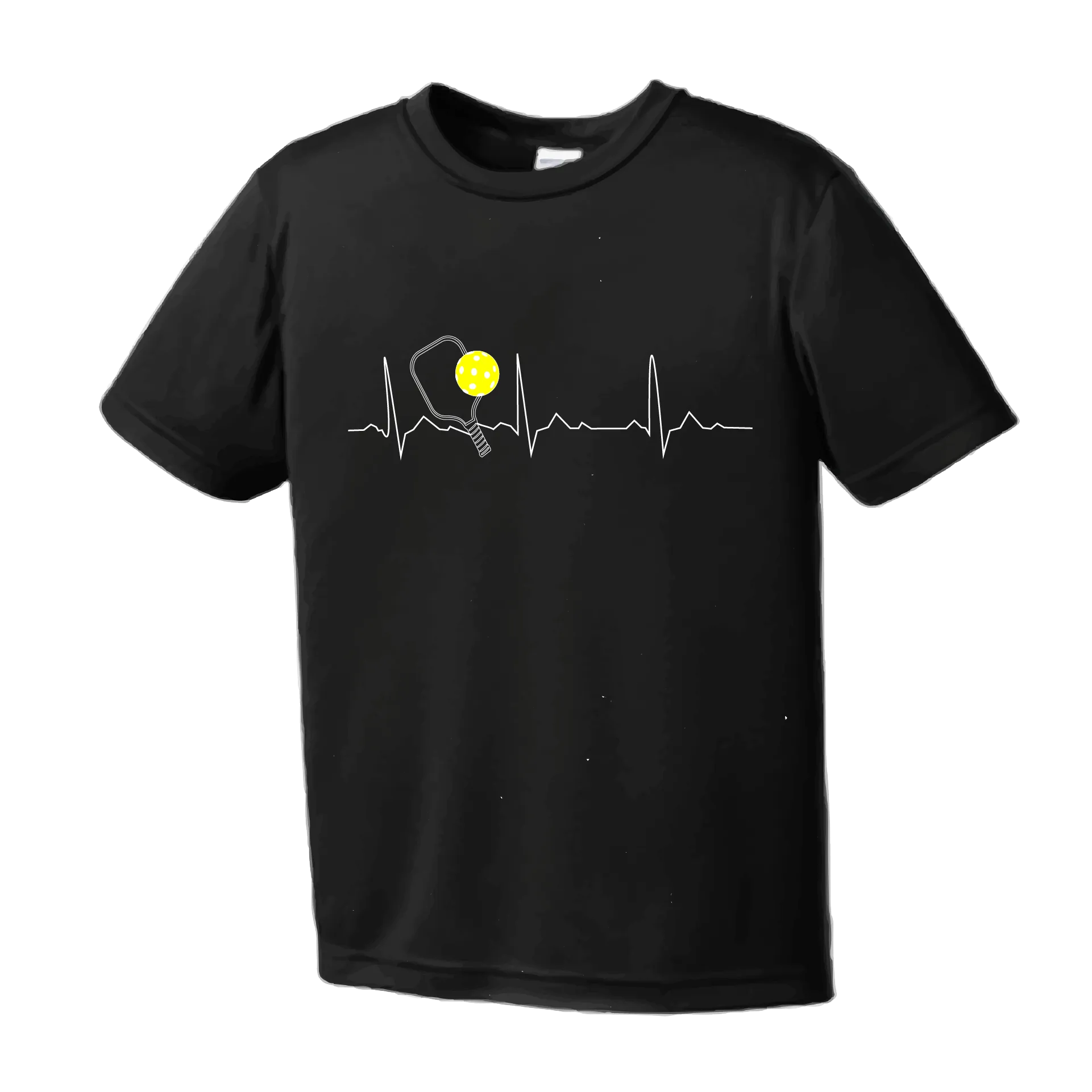 Pickleball Heartbeat (EKG) | Youth Short Sleeve Athletic Pickleball Shirt | 100% Polyester