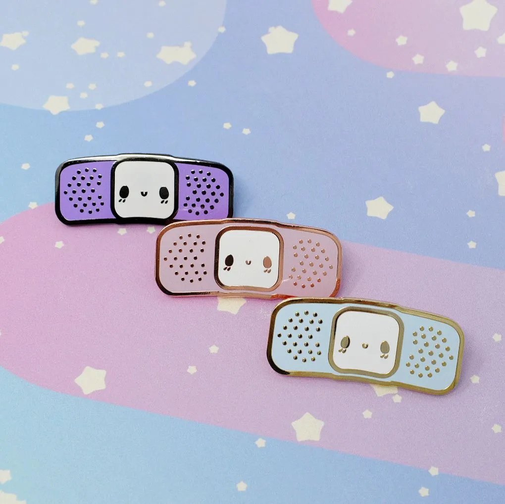 Pink Bandaid Buddy - Hard Enamel Pin - Kawaii Medical Pins Series