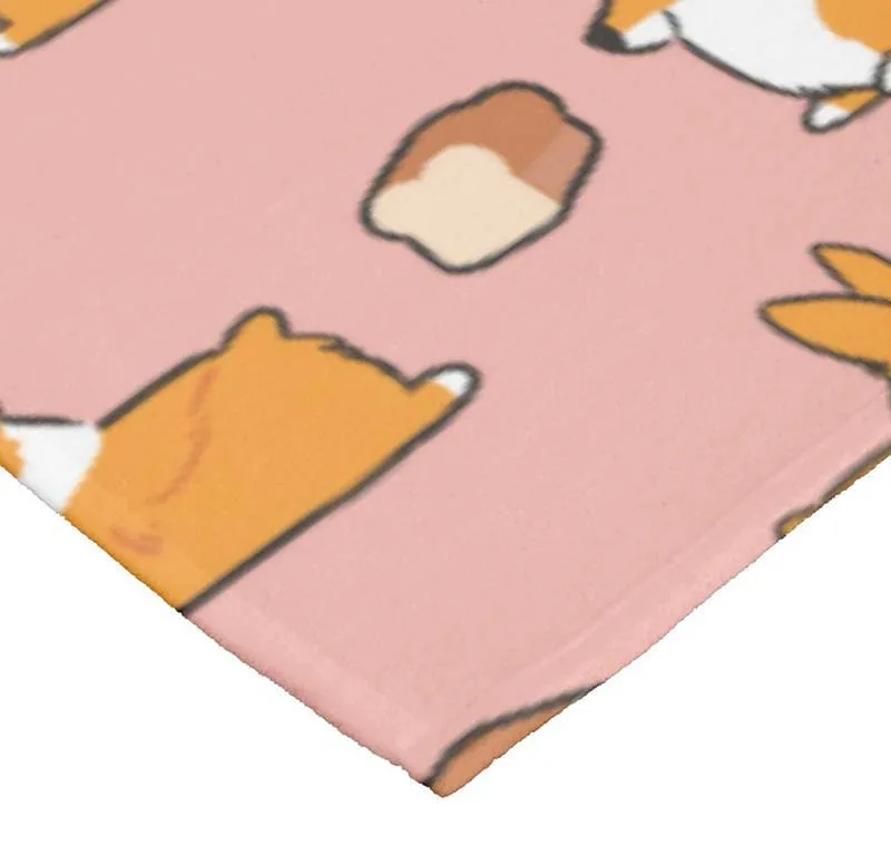 Pink Loaf Corgi Fleece Blanket | 3 Sizes