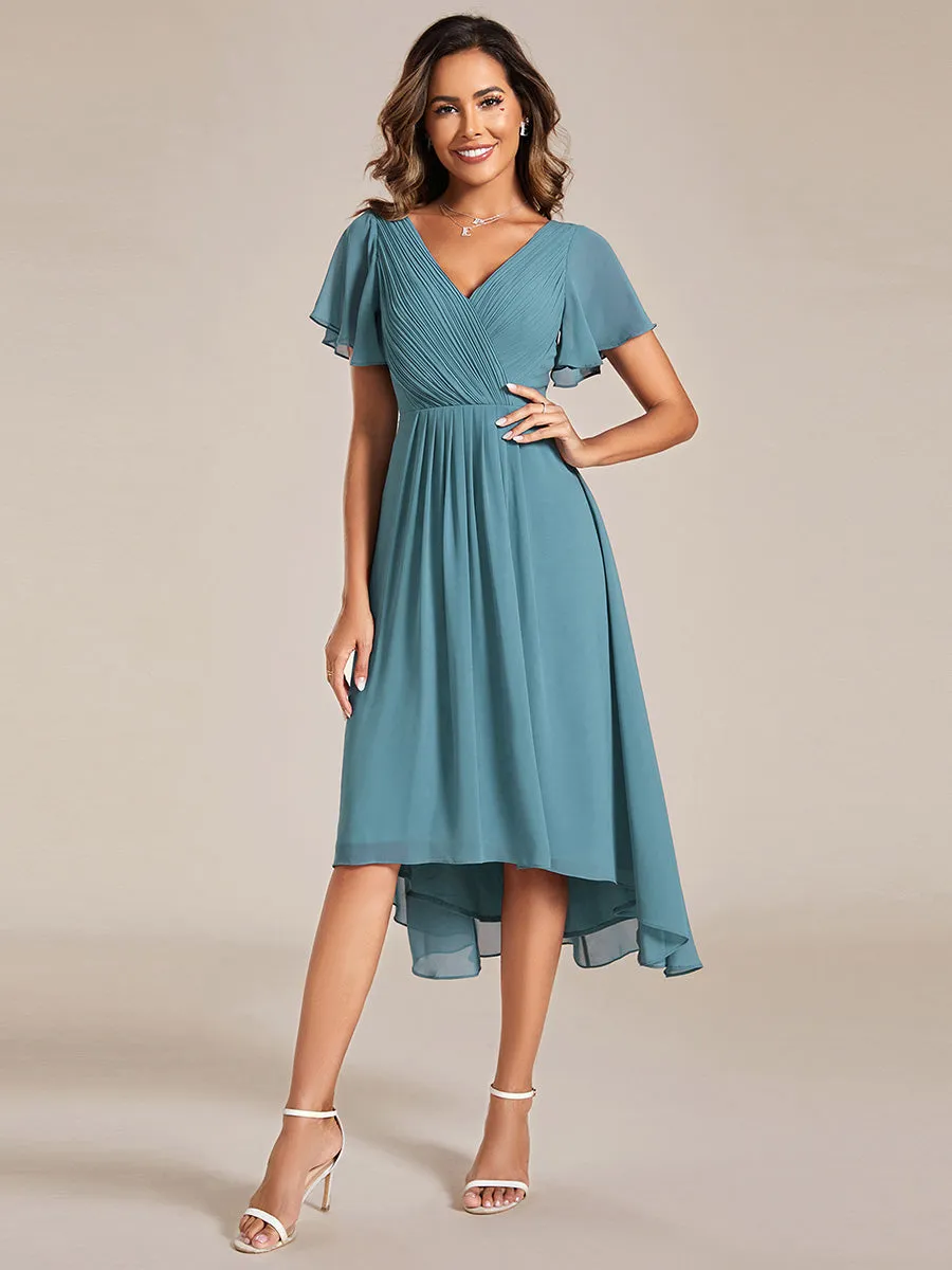 Pleated Ruffles Chiffon Wholesale Wedding Guest Dresses