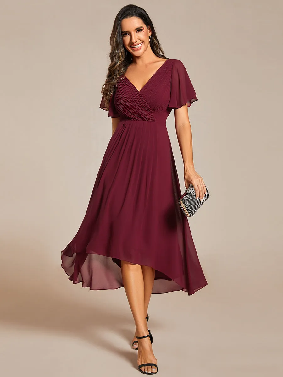 Pleated Ruffles Chiffon Wholesale Wedding Guest Dresses