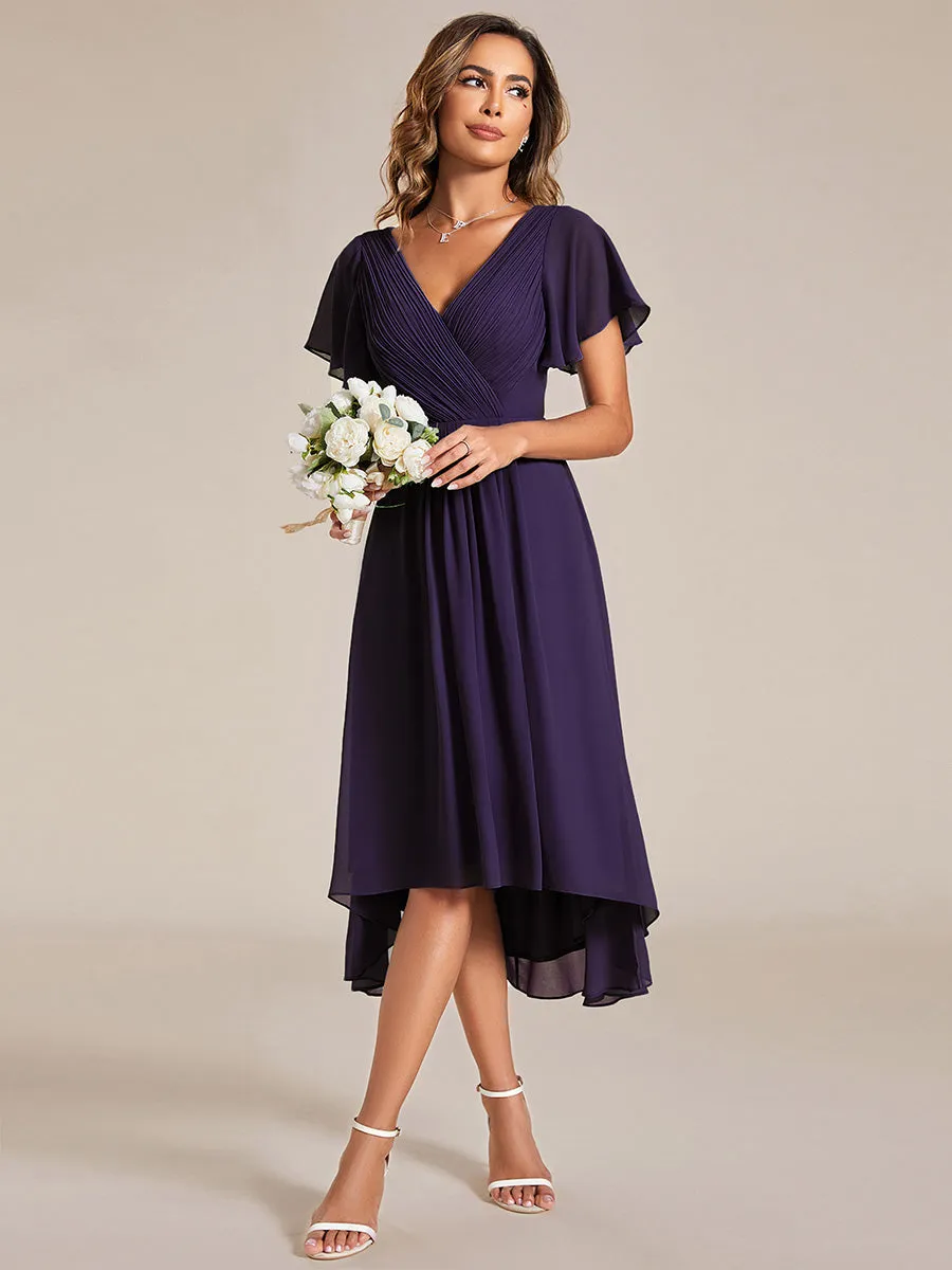 Pleated Ruffles Chiffon Wholesale Wedding Guest Dresses