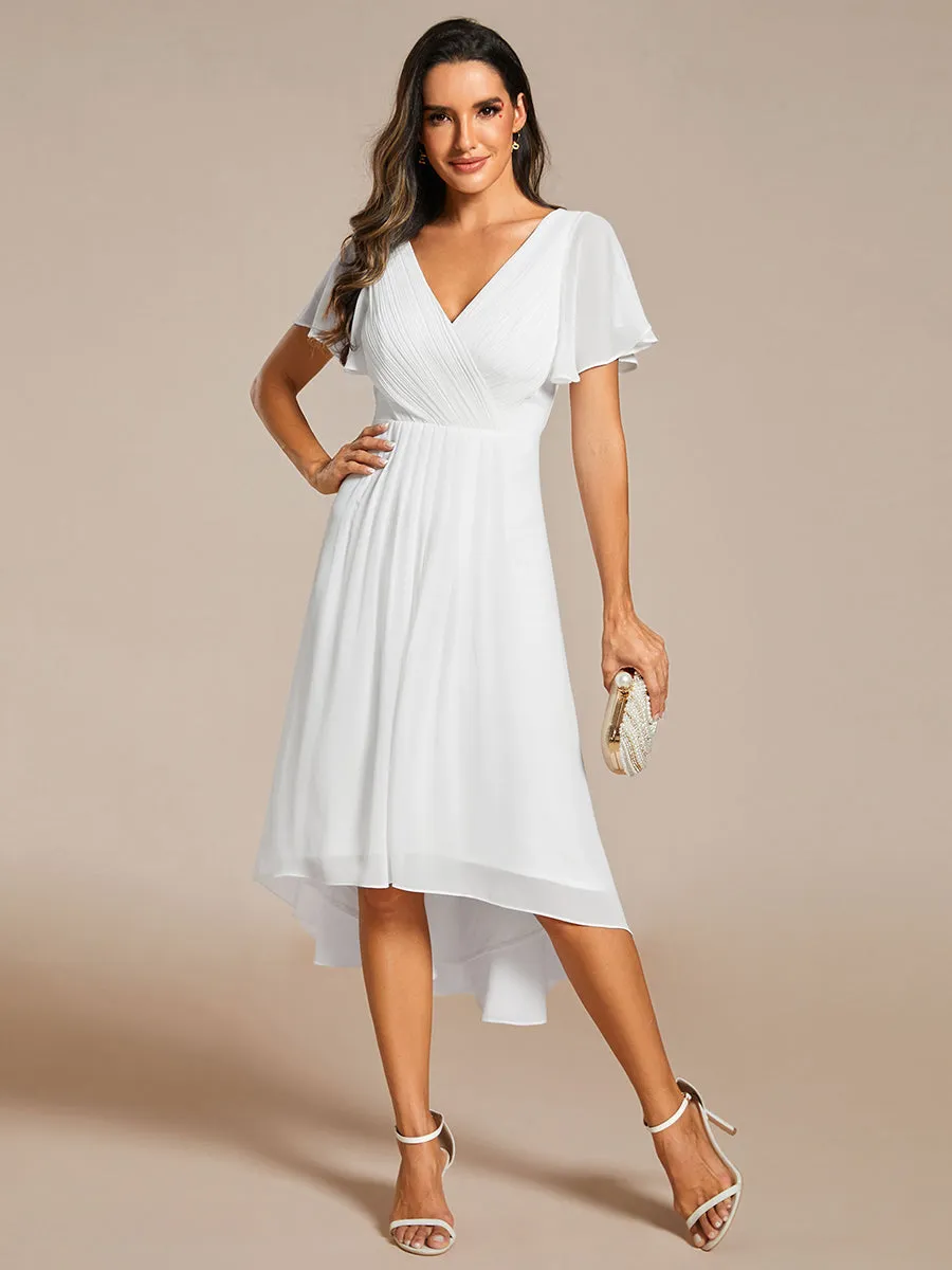 Pleated Ruffles Chiffon Wholesale Wedding Guest Dresses