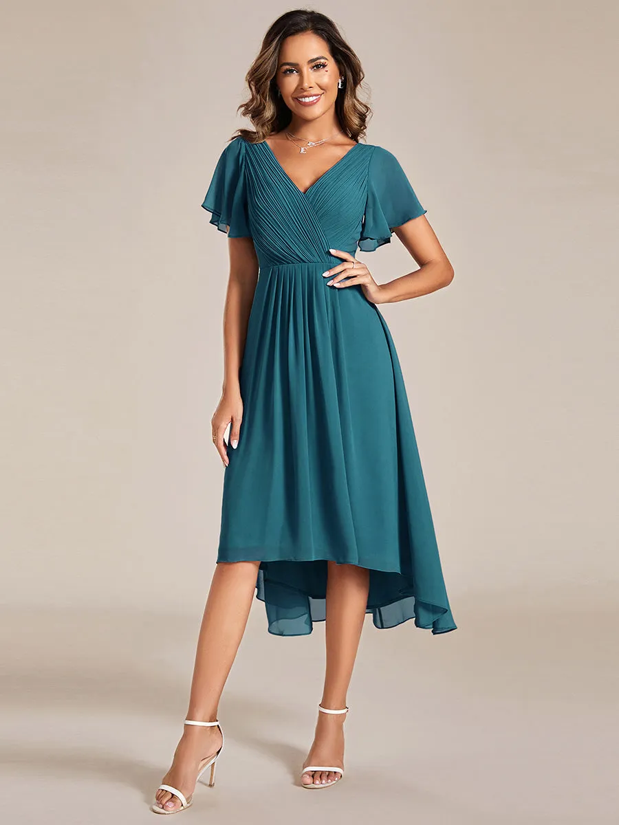 Pleated Ruffles Chiffon Wholesale Wedding Guest Dresses