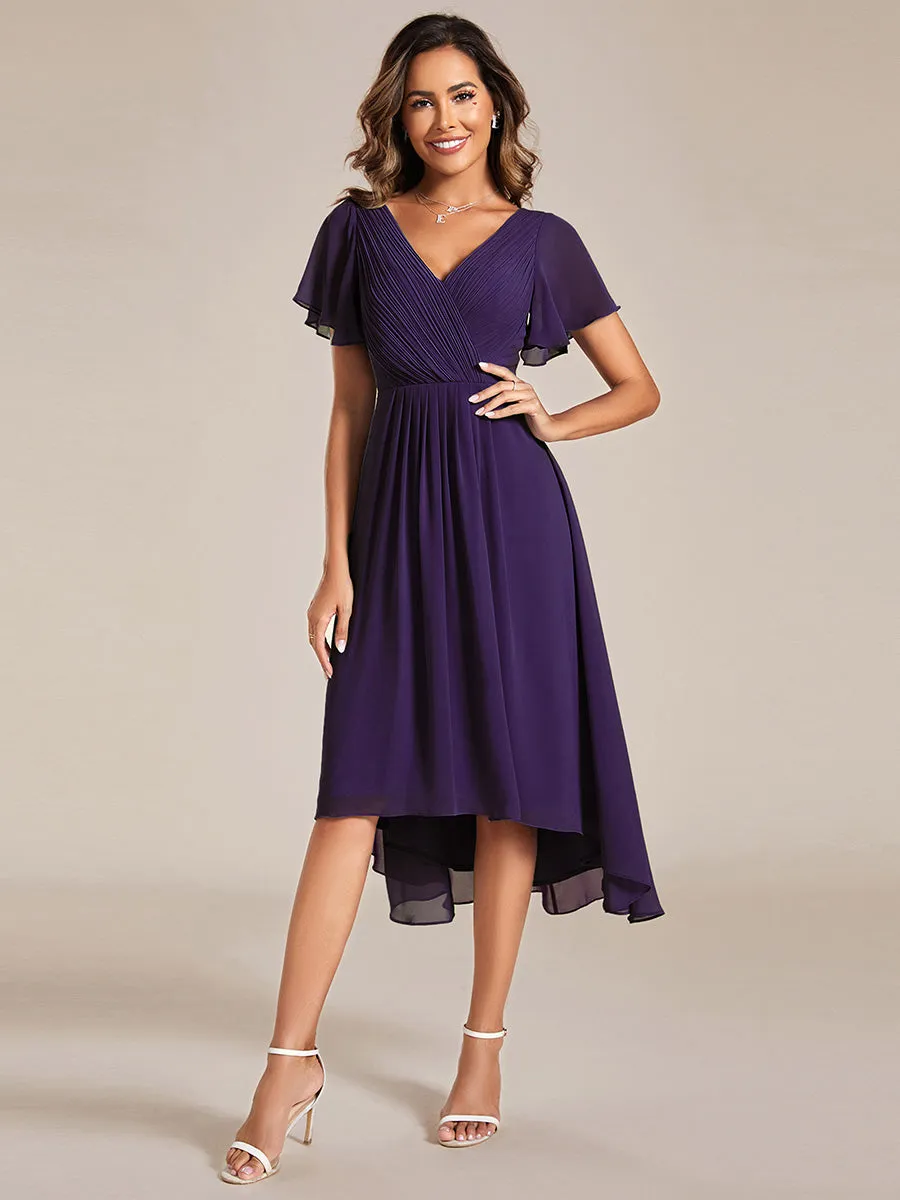 Pleated Ruffles Chiffon Wholesale Wedding Guest Dresses