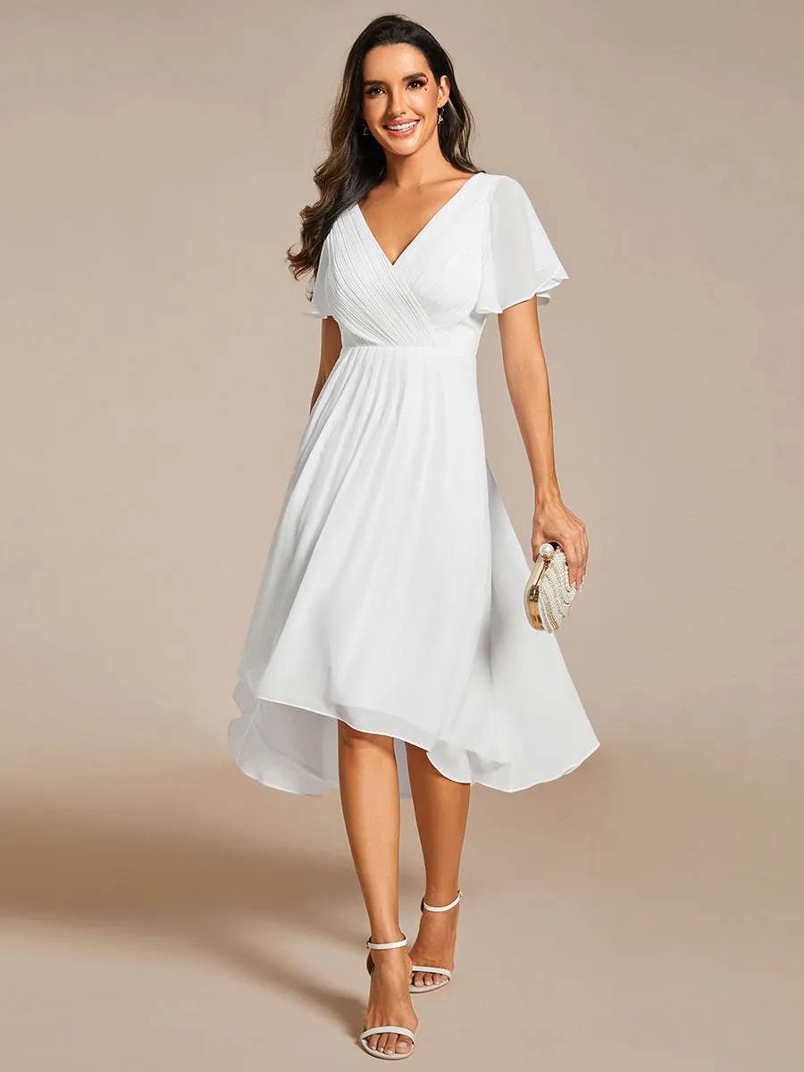 Pleated Ruffles Chiffon Wholesale Wedding Guest Dresses