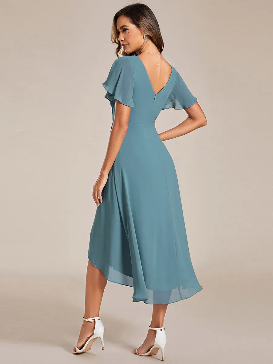 Pleated Ruffles Chiffon Wholesale Wedding Guest Dresses