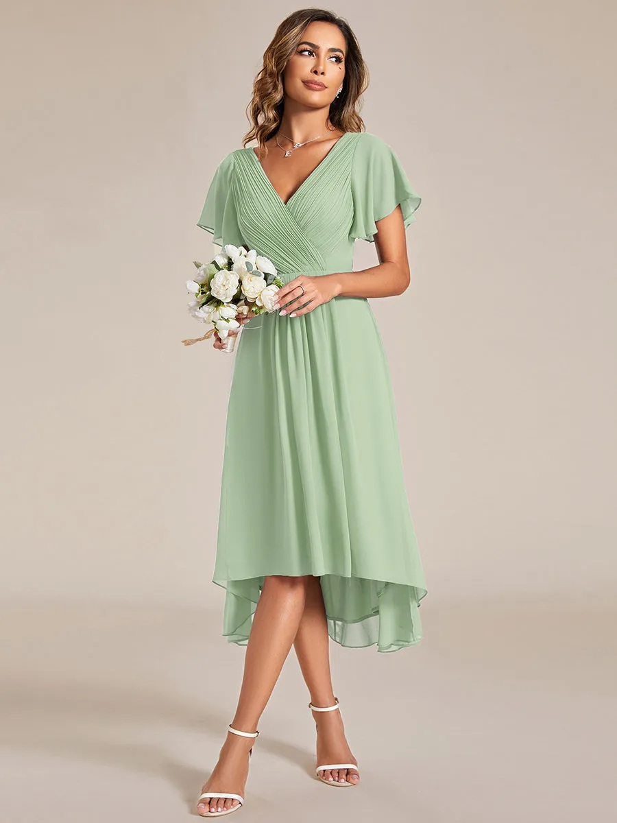 Pleated Ruffles Chiffon Wholesale Wedding Guest Dresses