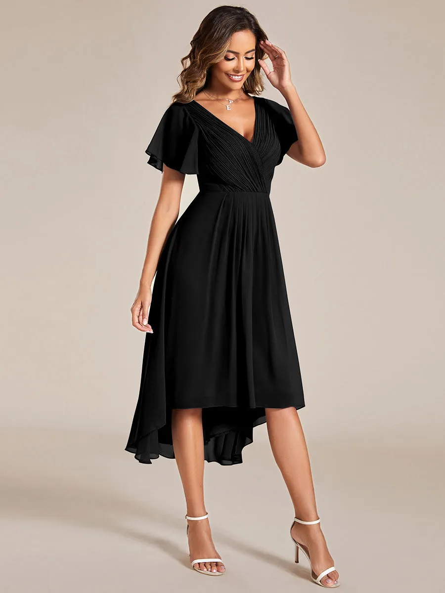 Pleated Ruffles Chiffon Wholesale Wedding Guest Dresses