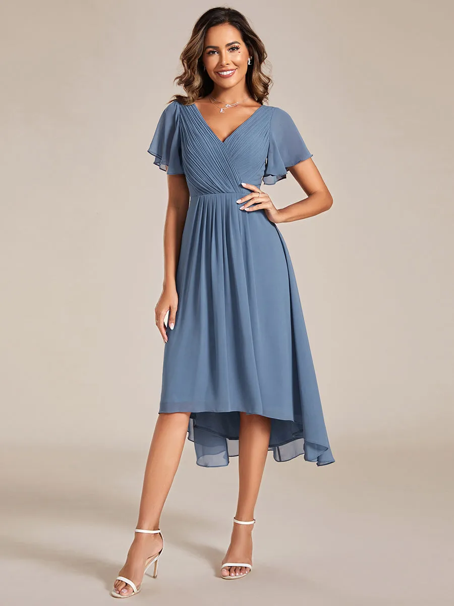 Pleated Ruffles Chiffon Wholesale Wedding Guest Dresses