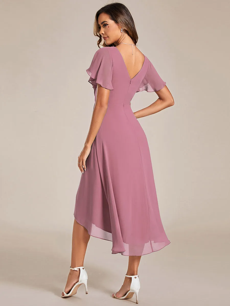 Pleated Ruffles Chiffon Wholesale Wedding Guest Dresses