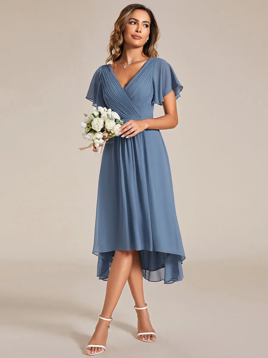 Pleated Ruffles Chiffon Wholesale Wedding Guest Dresses