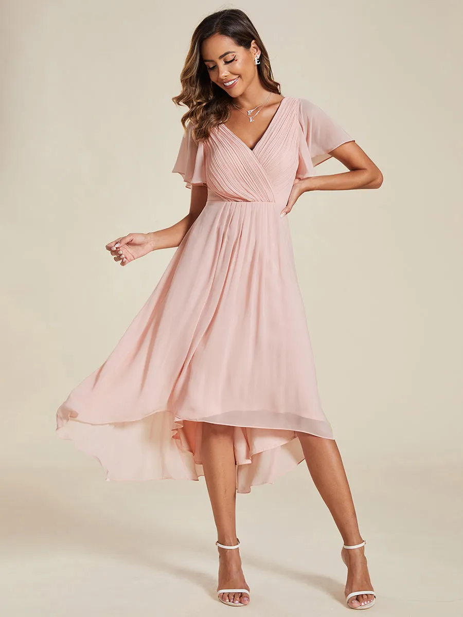 Pleated Ruffles Chiffon Wholesale Wedding Guest Dresses