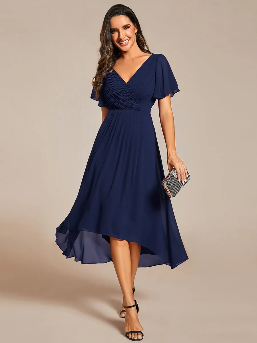 Pleated Ruffles Chiffon Wholesale Wedding Guest Dresses