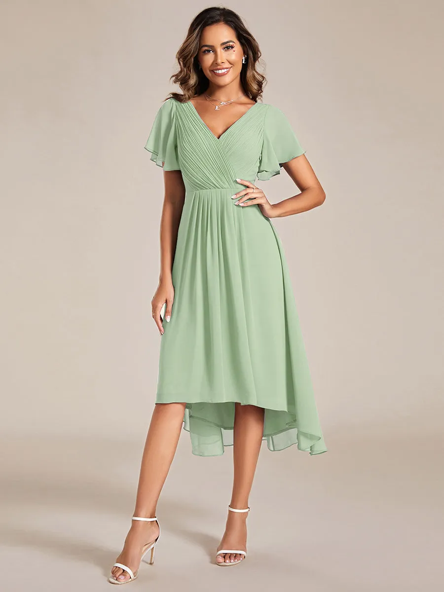 Pleated Ruffles Chiffon Wholesale Wedding Guest Dresses