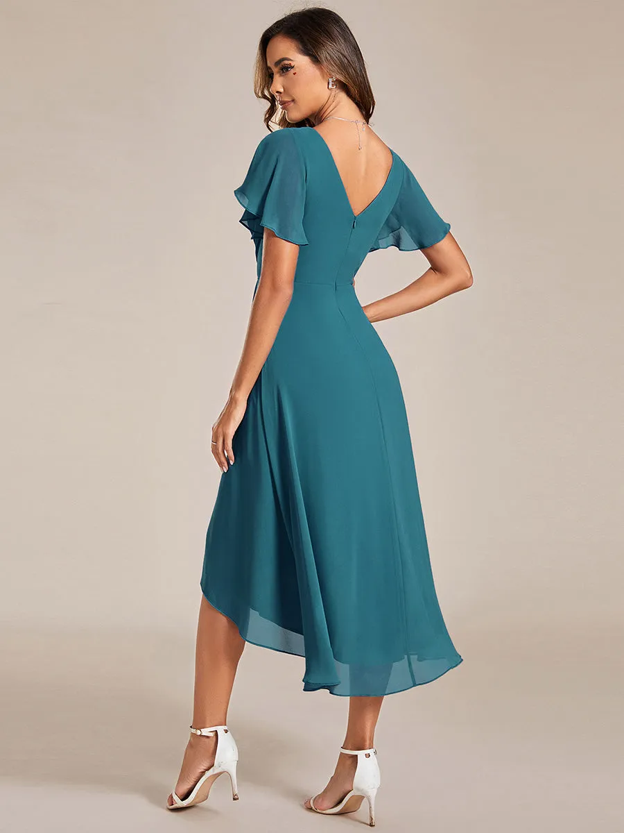 Pleated Ruffles Chiffon Wholesale Wedding Guest Dresses