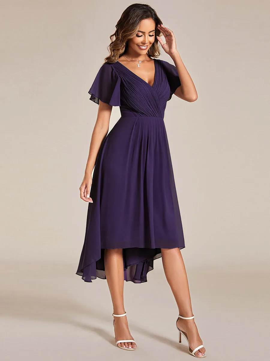 Pleated Ruffles Chiffon Wholesale Wedding Guest Dresses