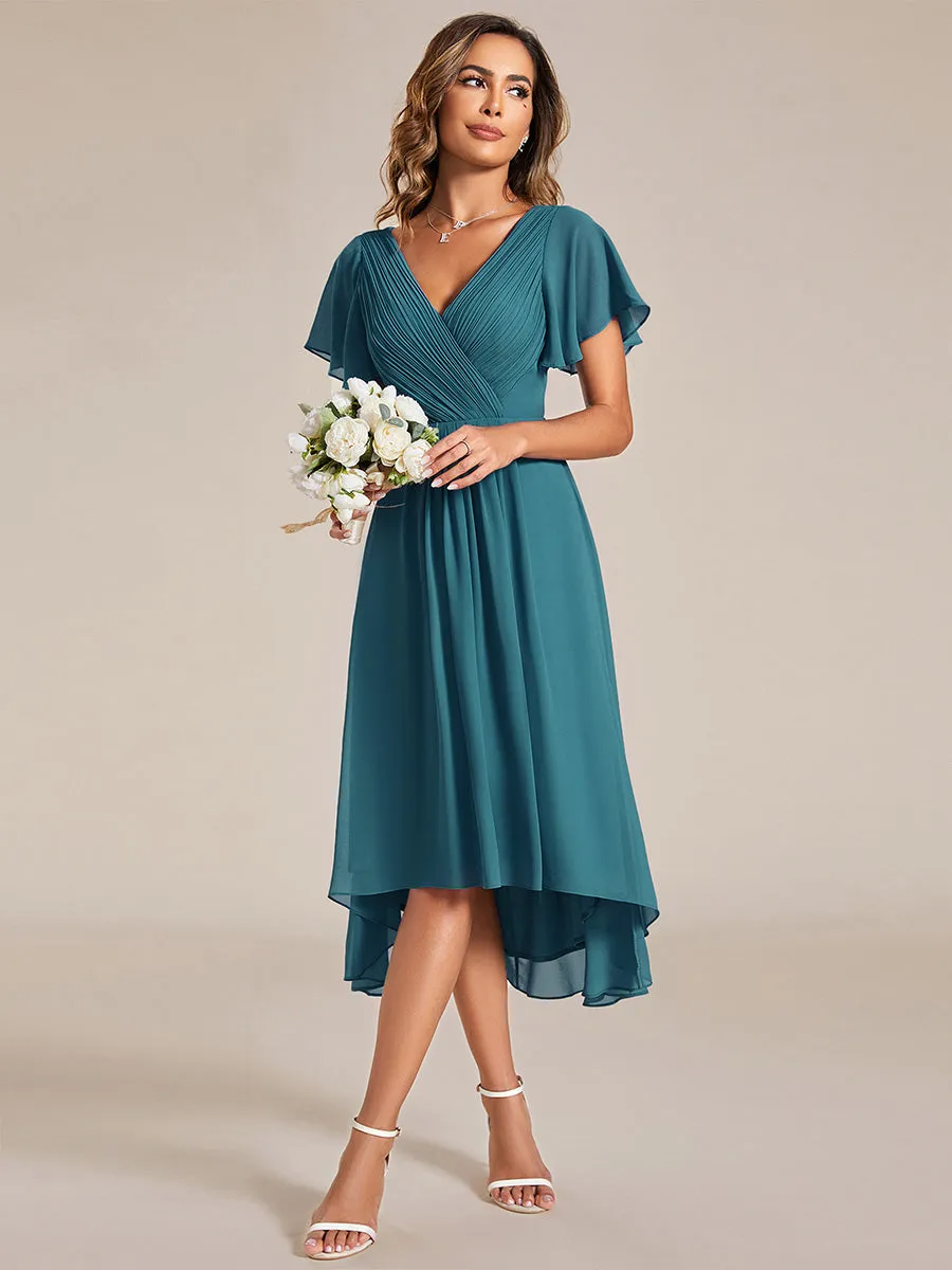 Pleated Ruffles Chiffon Wholesale Wedding Guest Dresses