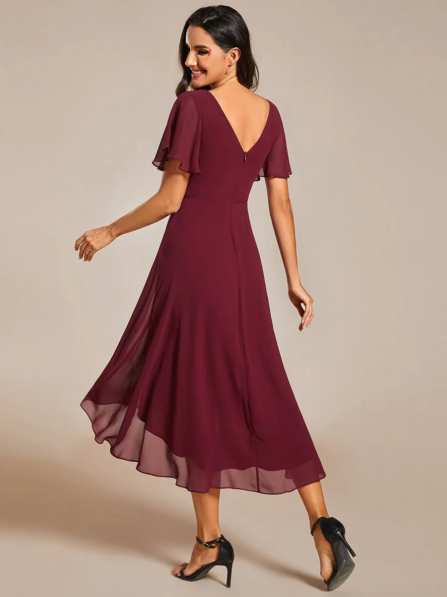 Pleated Ruffles Chiffon Wholesale Wedding Guest Dresses