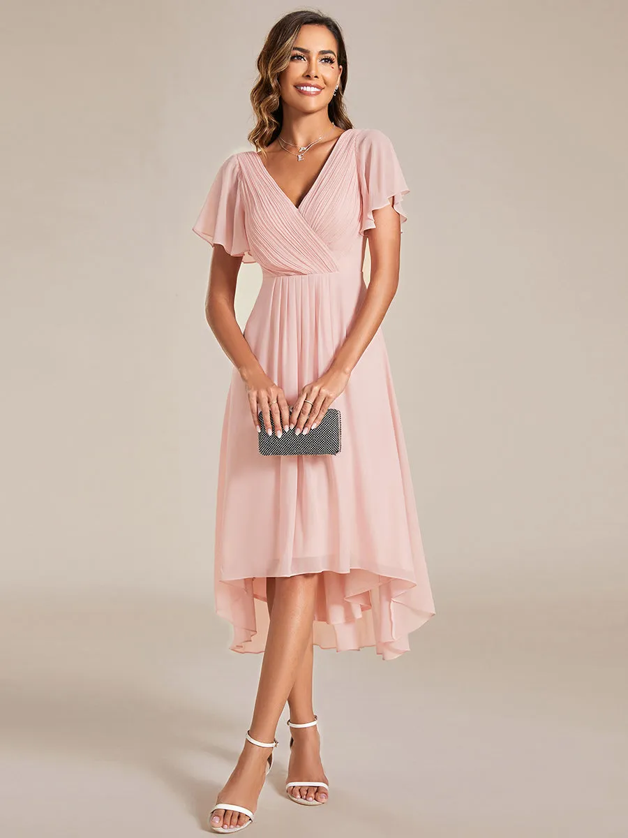 Pleated Ruffles Chiffon Wholesale Wedding Guest Dresses