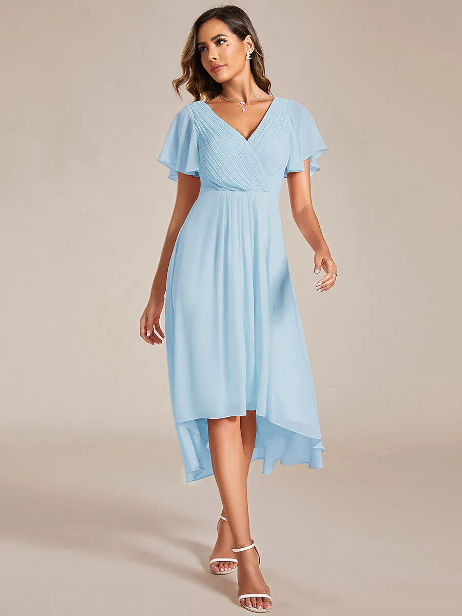 Pleated Ruffles Chiffon Wholesale Wedding Guest Dresses