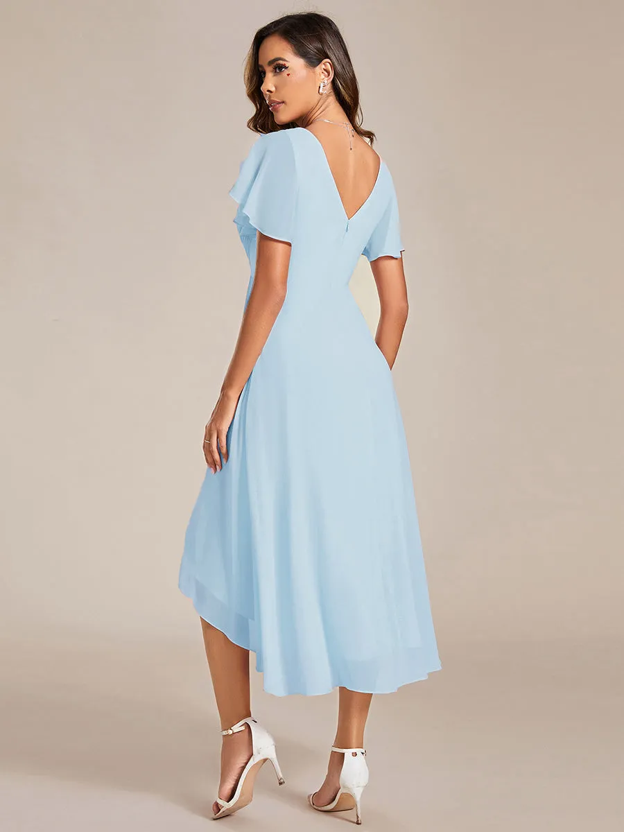 Pleated Ruffles Chiffon Wholesale Wedding Guest Dresses