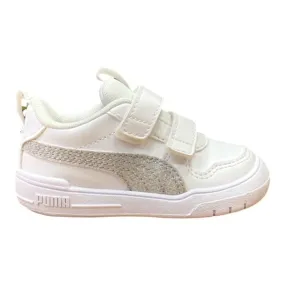 Puma Multiflex Glitz V 384886-01 white-silver girl's sneaker shoe