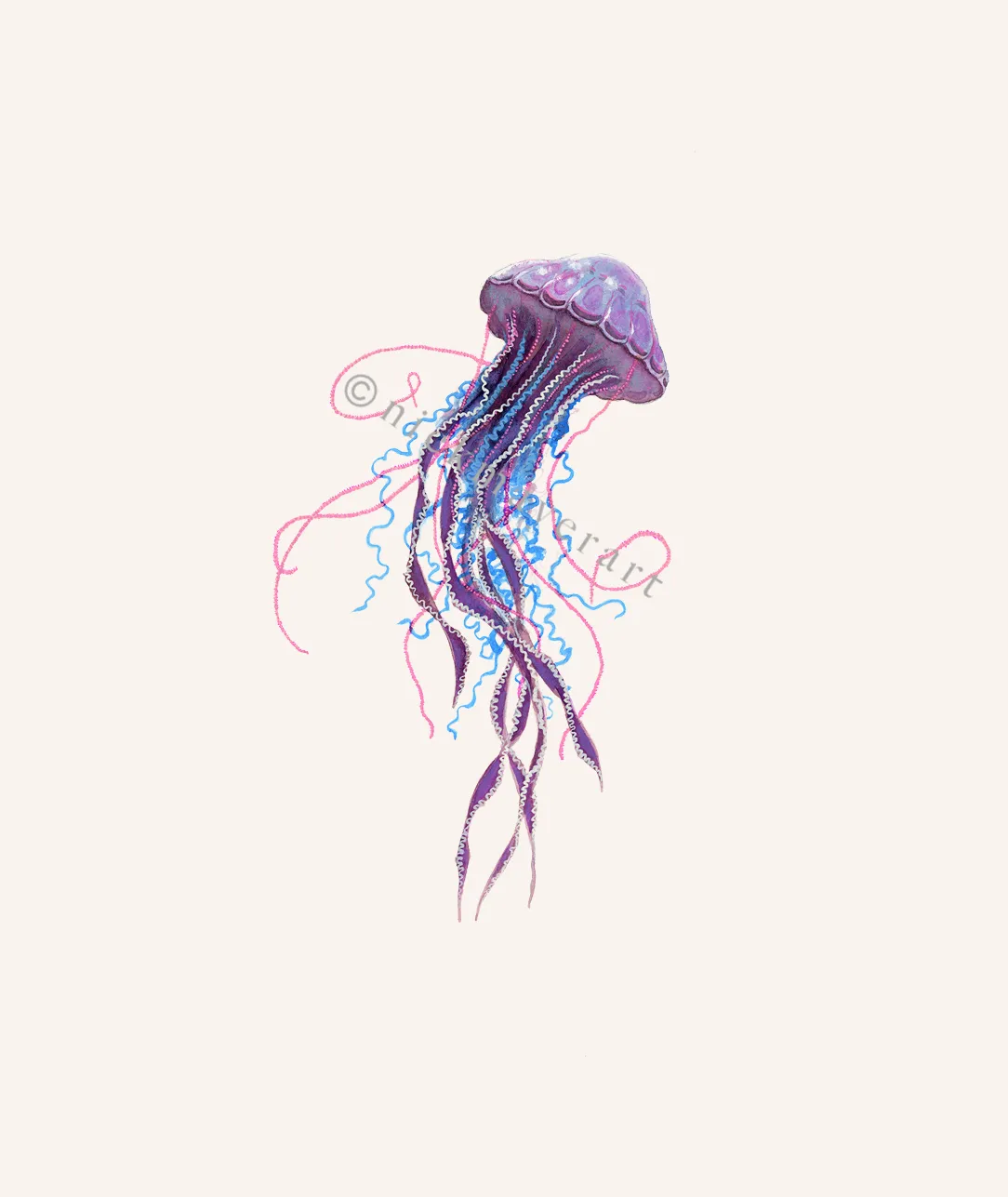 Purple Jellyfish II Print - Best Seller