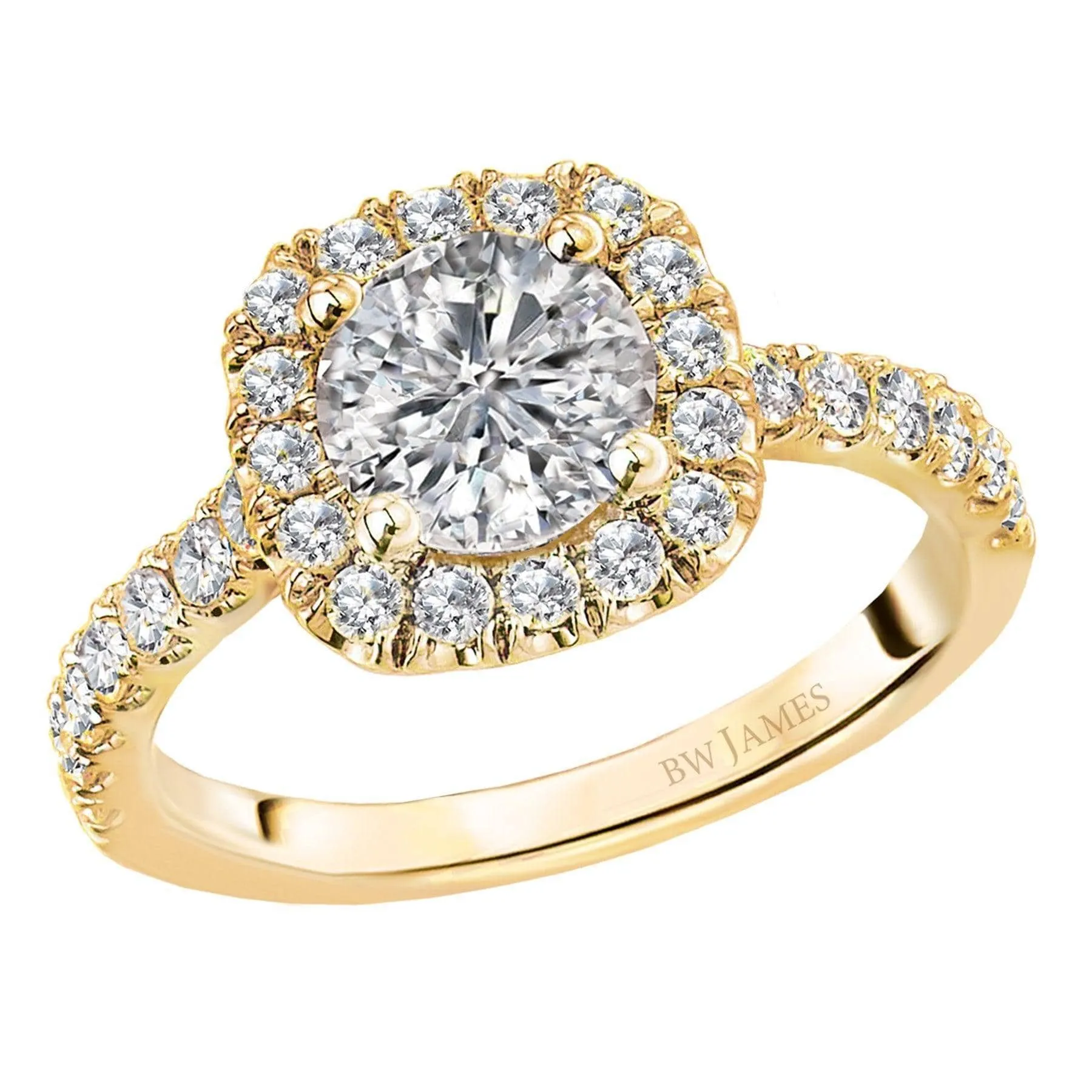 "The Dallas" Halo Semi-Mount Diamond Ring