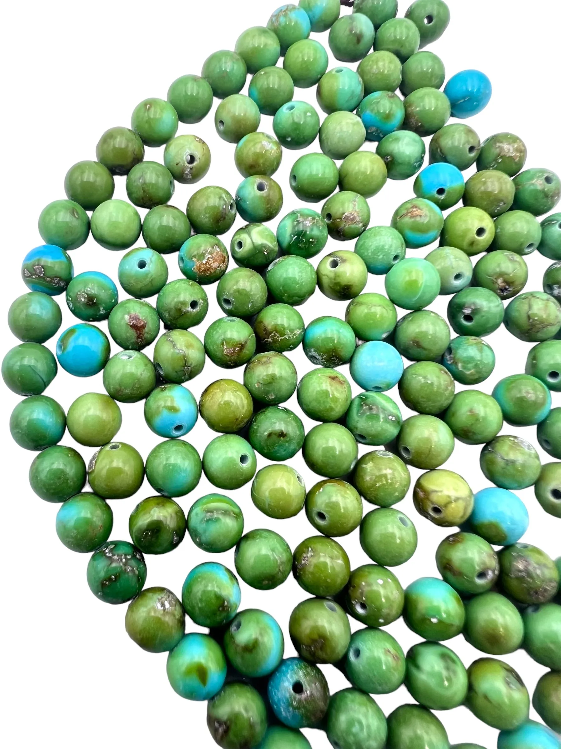 RARE Sonoran Gold Turquoise (Mex) 6mm Round Beads, (Package of 4 beads)