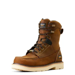 Rebar Lift 8in Waterproof Work Boot Distressed Brown