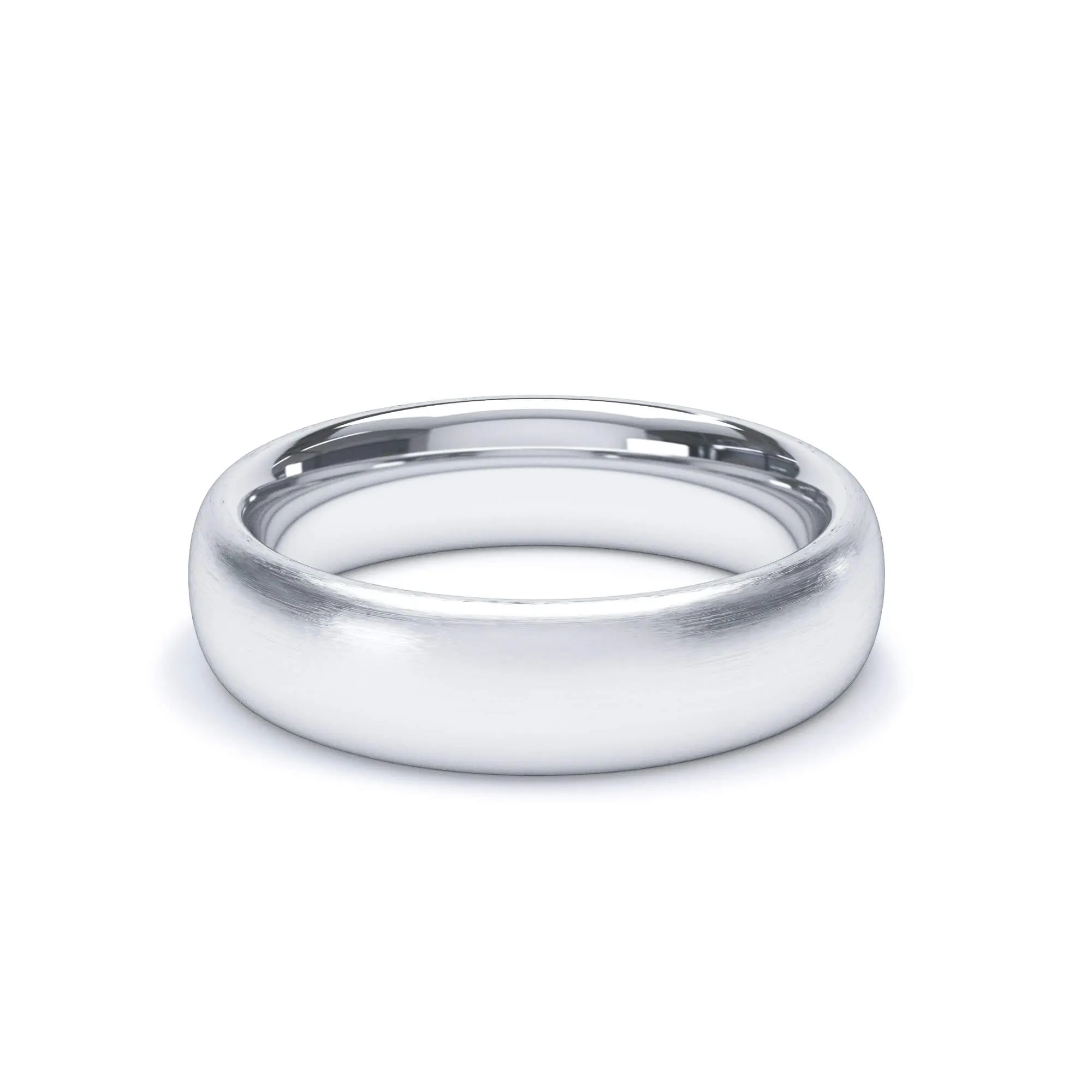 - Regular Court Satin Polish Wedding Ring 18k White Gold