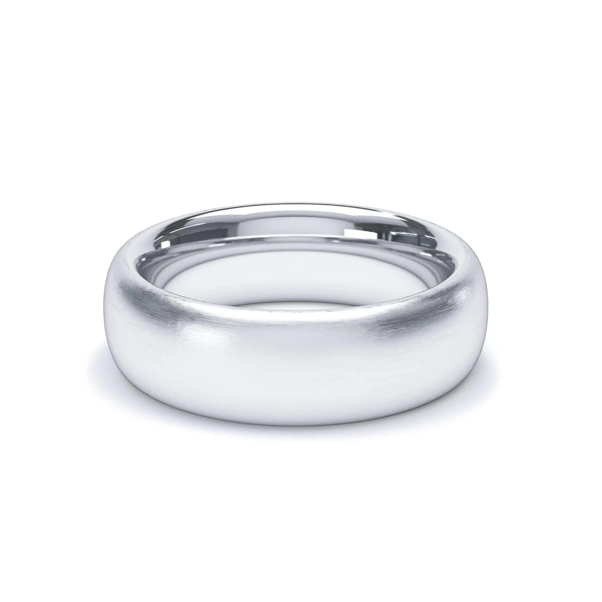 - Regular Court Satin Polish Wedding Ring 18k White Gold