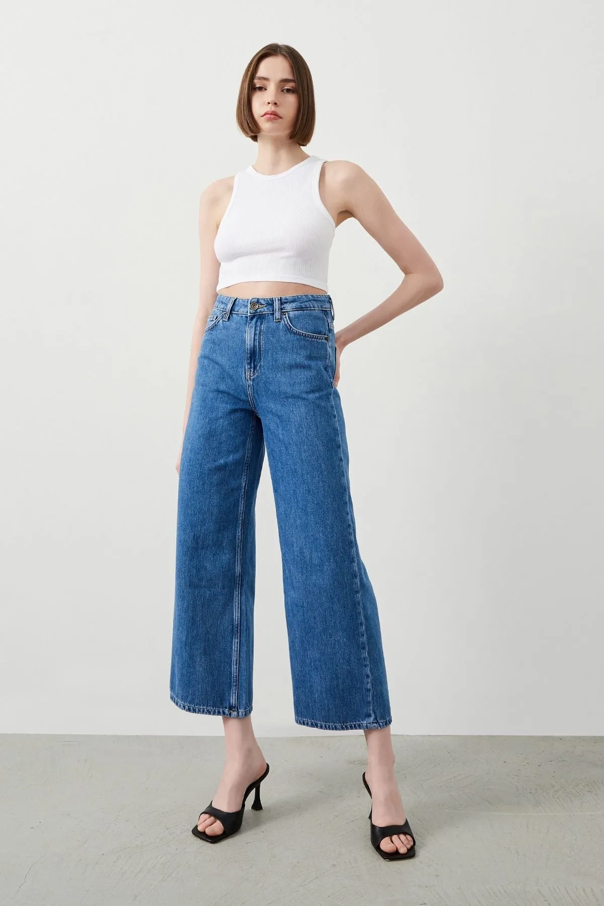 Rodos Culotte Fit Women's Blue Jeans