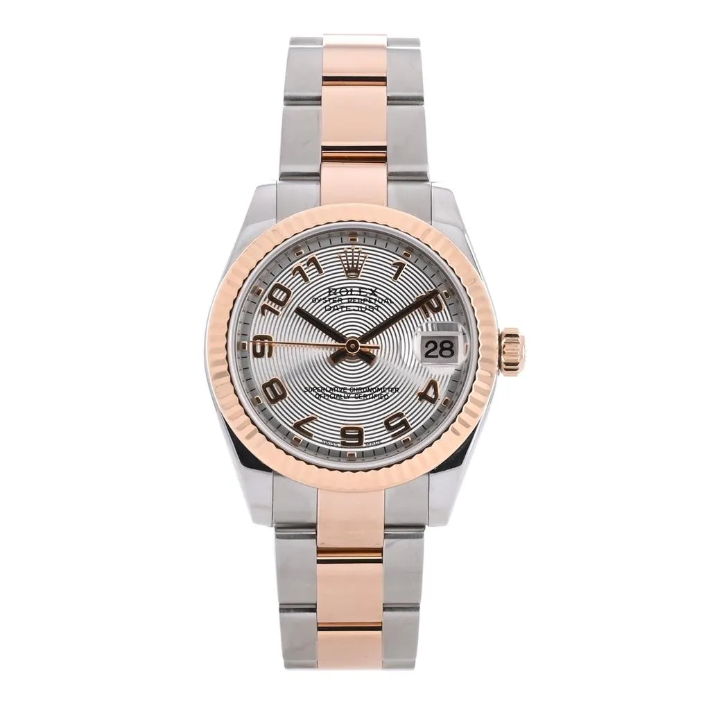 Rolex | 31mm Datejust, Silver Dial, Rose Gold & Steel Bracelet - 178241