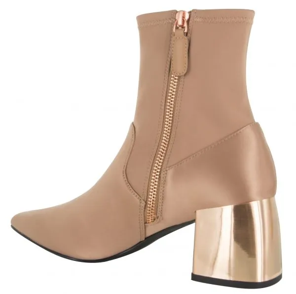 Senso Women's Skyler II Satin Chunky Heel Boot - TAN