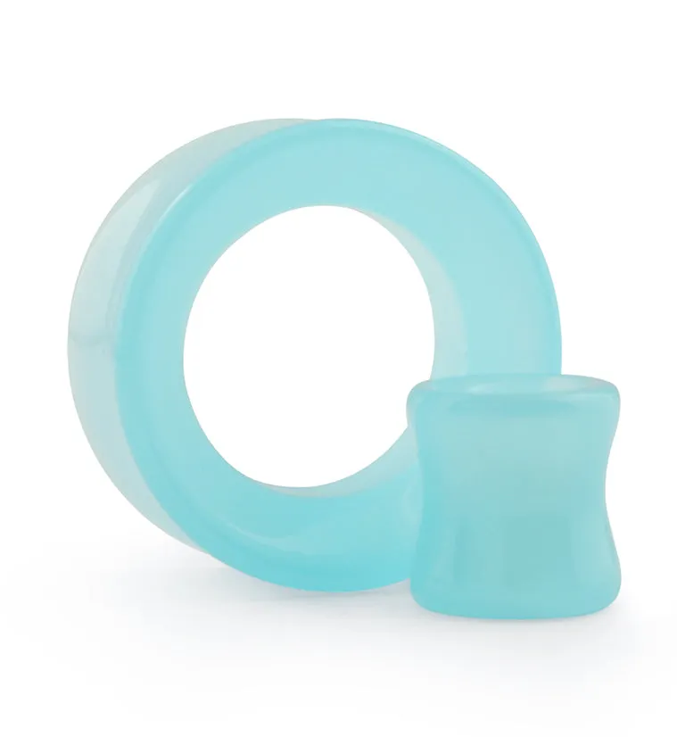 Sky Blue Glass Double Flare Tunnels