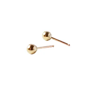 Small Ball Post Earrings, Gold or Silver