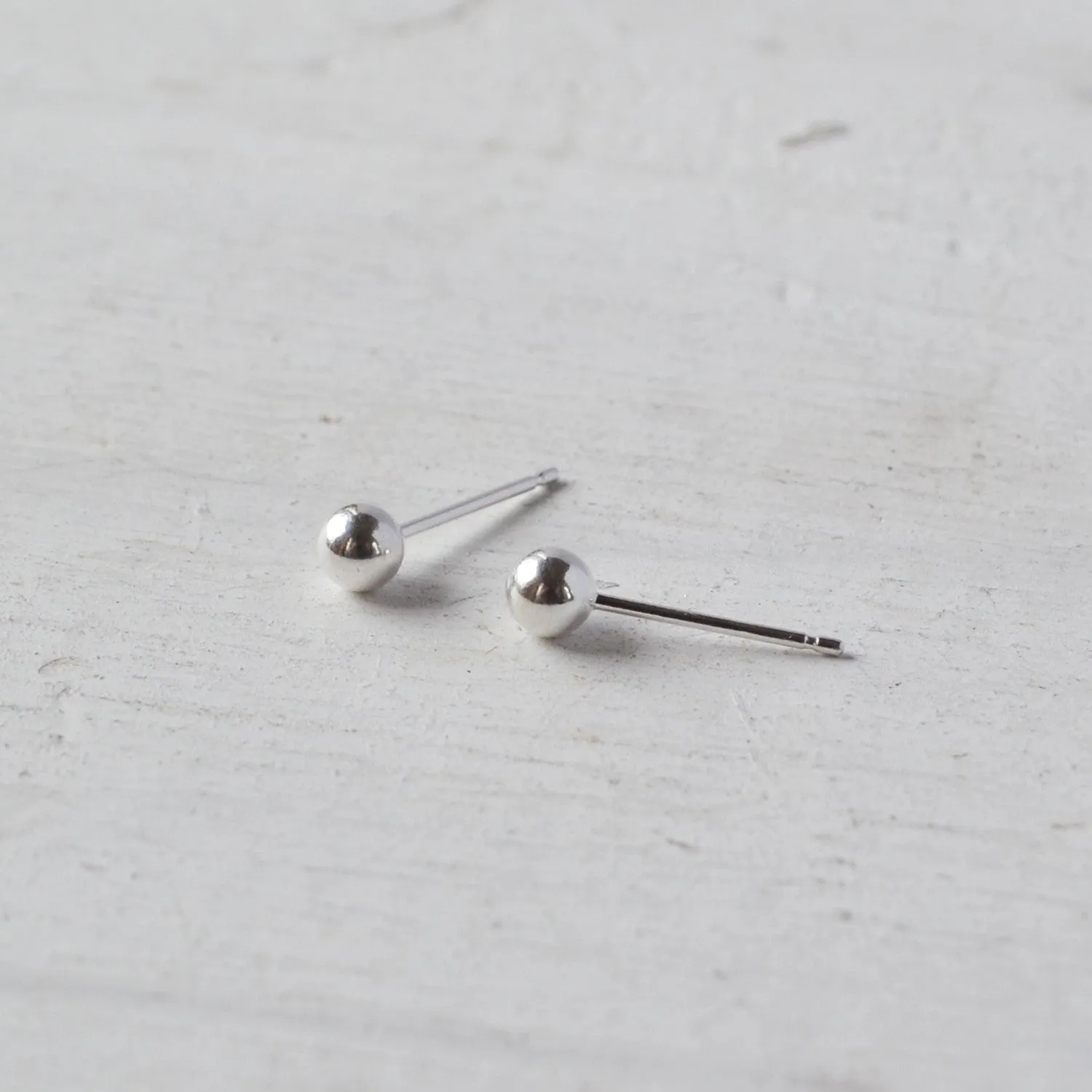 Small Ball Post Earrings, Gold or Silver